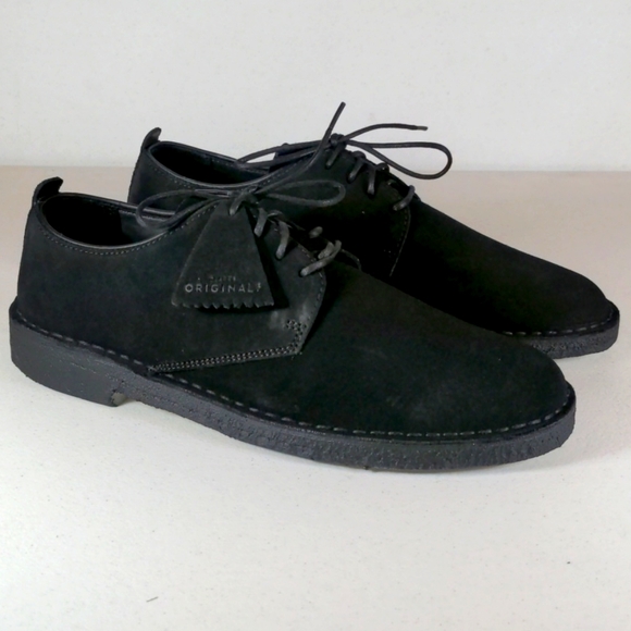 clarks desert london black leather